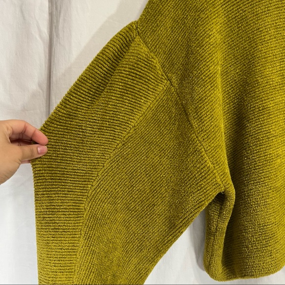 Free People Cropped Balloon Sleeve Corduroy Pullover Sweater - Picture 2 of 5